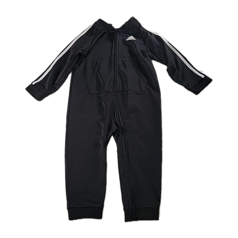 ADIDAS TODDLER One Piece Romper 18 Months Black Unisex‎ ZIPPER STRIPES